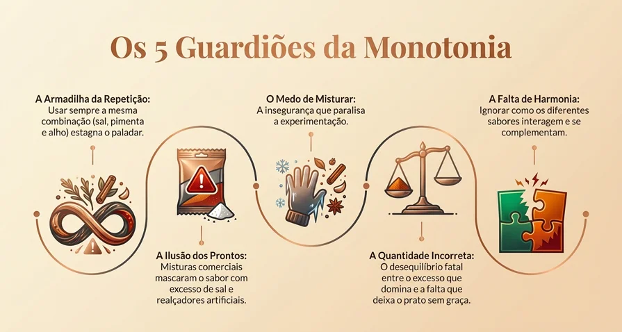 Os 5 Guardi&otilde;es da Monotonia